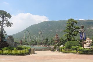 海洋王国, 长隆, 珠海, 过山车, 建筑, 名胜, 山, 植物