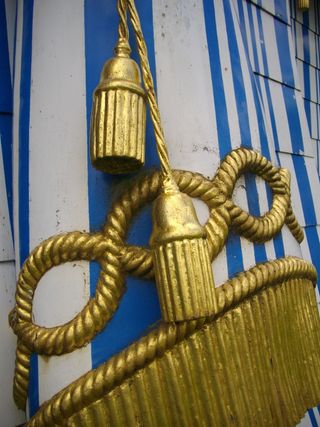 城堡、蓬蓬、鞑靼、绳索、金属、无人、蓝色、连接