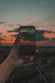 电话，电子，手机，手机，人，人，自然，日出