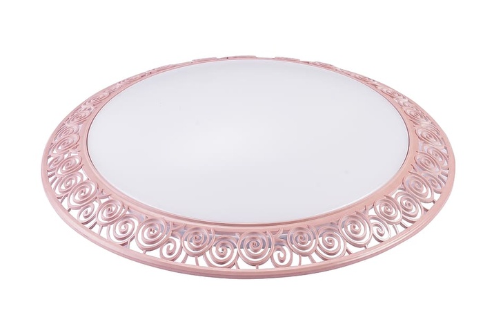 卧室灯、吸顶灯、花边、复制空间、镂空、白色背景、无人、圆形