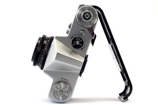 单反，相机，模拟，镜头，天顶，白色背景，技术，摄影棚拍摄