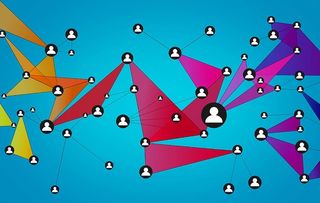 抽象人际网络-社交网络-蓝色背景