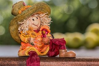 照片，女孩雕像，农场女孩，收获，农业，秋天，有机，童年