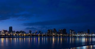 *、台北、亚洲、城市、夜晚、天际线、城市景观、市中心