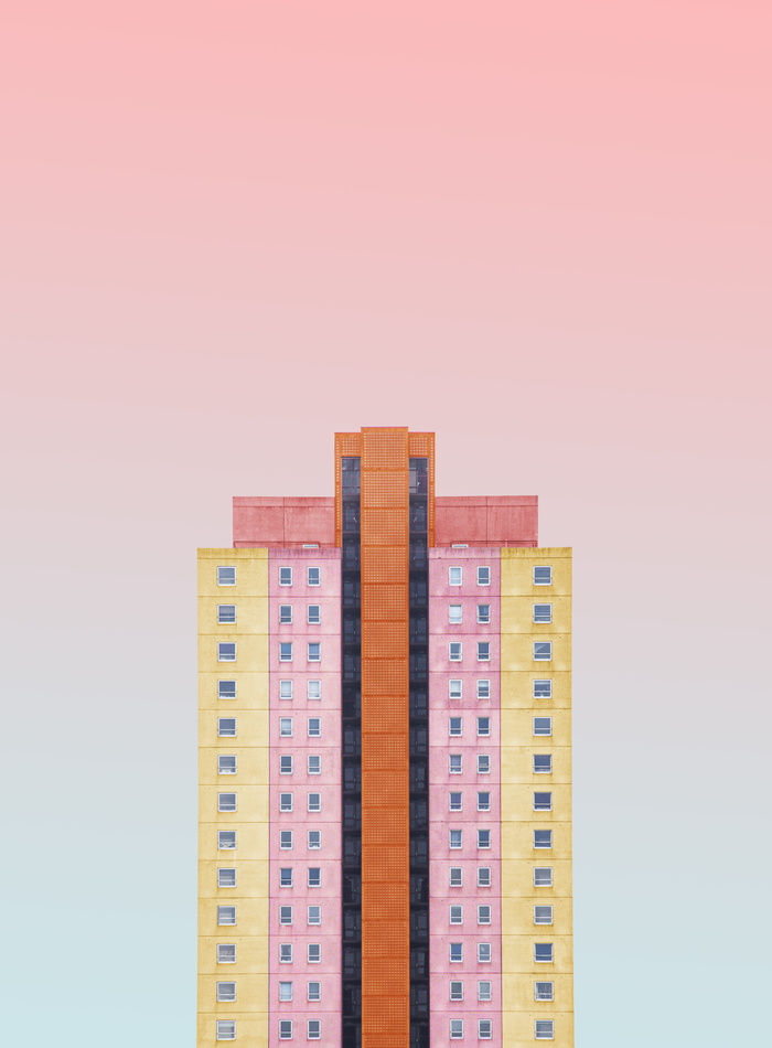 彩色建筑剪贴画，建筑，天空，户外，粉色，建筑，现代设计，抽象