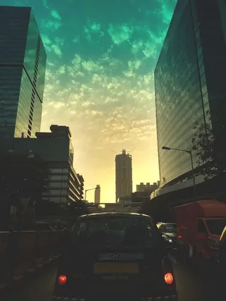 繁忙城市的照片