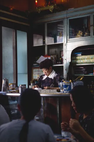 曼谷，泰国，咖啡，商店，女人，老板，女人，人