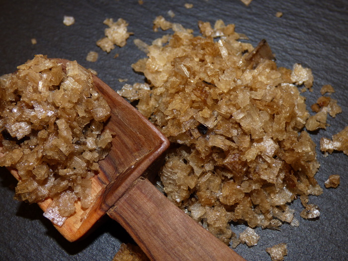 盐，烟熏，金字塔形盐，棕色，乡村，晶体，糖，红糖