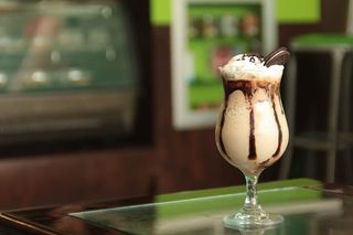 精选、聚焦照片、透明、酒杯、加满、奥利奥、咖啡、早餐