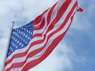 美国国旗，挥舞，旗杆，国旗，美国，美国国旗，美国，星星