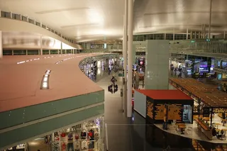 西班牙、巴塞罗那、航班、机场、交通、大堂、航站楼、照明