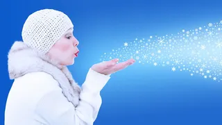 女人，吹，雪花，吹，雪花，吹，冷，女