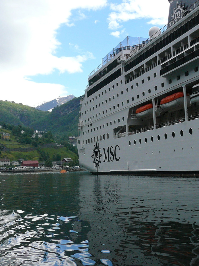 geirangerfjord，峡湾，挪威，轮船，游轮，大型，斯堪的纳维亚，轮船旅行