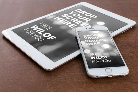 银色iphone 6、ipad、桌面、办公桌、iphone、平板电脑、手机、手机