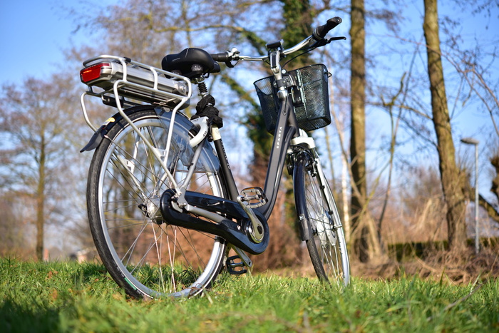 停车、黑色、灰色、沙滩巡洋舰、Ebike、电动自行车、照片、景观