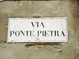 卡特尔、via、石桥、意大利、文本、通信、西文脚本、墙壁建筑特征