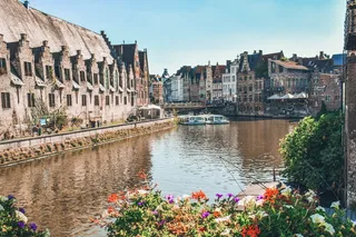 比利时根特，建筑，旅游，城市，运河，旅游，欧洲