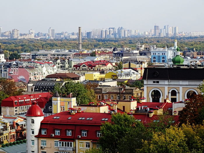 乌克兰基辅，建筑，家居，城市，全景，vozdvizhenka，顶视图