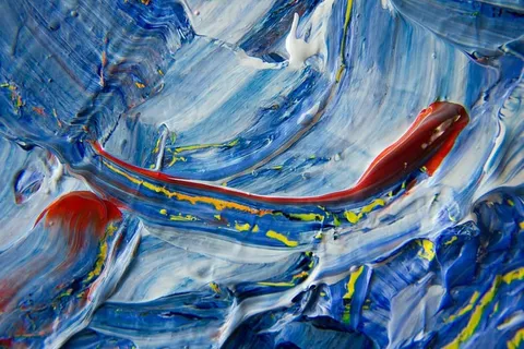 蓝色、黄色和红色抽象画 蓝色、黄色和红色抽象画
