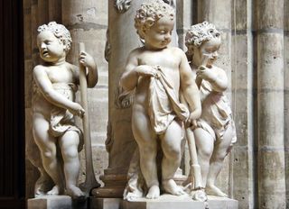 圣丹尼斯，大教堂，墓地，圣丹尼斯，大教堂，皇家，法国国王，雕像，蹒跚学步的孩子