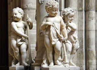 圣丹尼斯，大教堂，墓地，圣丹尼斯，大教堂，皇家，法国国王，雕像，蹒跚学步的孩子