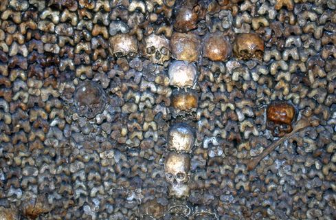 法国，巴黎，地下墓穴，全框架，背景，特写，纹理，没有人