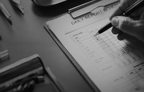 护理、检查、检查表、诊所、特写、每日报告、数据、诊断