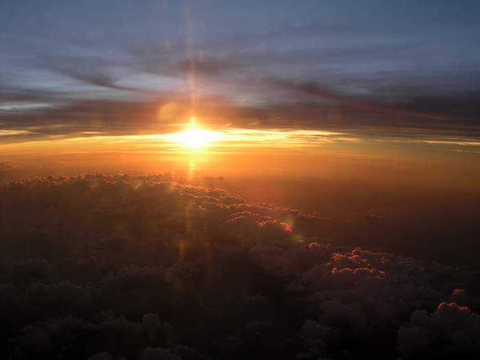 航空、观景摄影、云朵、日落、日落、天空、傍晚、旅行