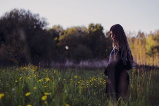 葡萄牙，流浪者，秋天，雏菊，树木，思考，长发，田野