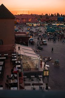 购买、出售、人员、poople、摩洛哥、日落、市场、建筑