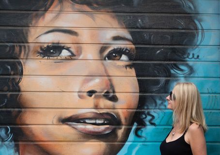 英国, 伦敦, 砖巷, 脸, 女人, 寻找, 爆头, 肖像