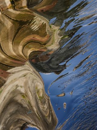 水、波浪、镜像、抽象、扭曲、河流、波浪运动、风