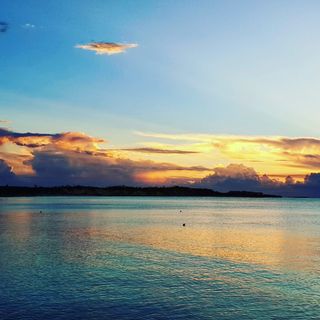 日落，大海，天空，美丽，水，风景-自然，自然之美，宁静的景色