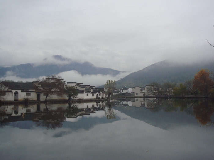 黄山，宏村，黄山，宏村，村，宏村，山水画，倒影，水