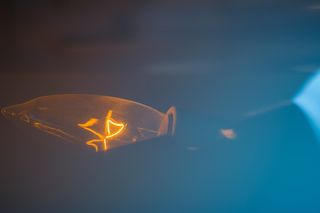 灯泡, 光, 灯泡, 黄色, 蓝色, 照亮, 没有人