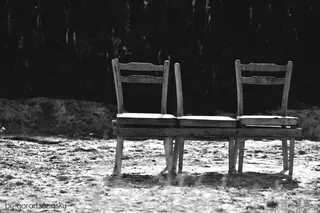 灰度照片，旧，长凳，公寓，建筑，背景，大型，书籍