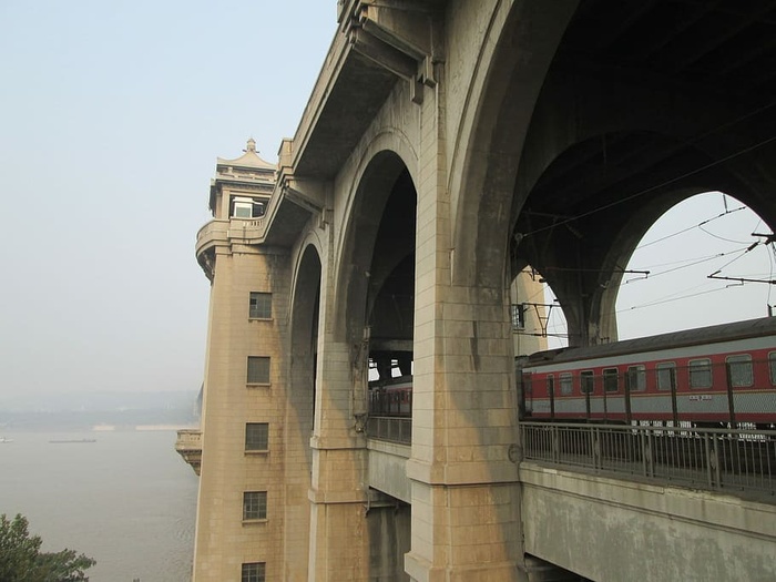 建筑，武汉长江大桥，桥梁，建筑，长江，建筑，拱门，交通，天