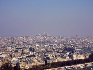 巴黎、法国、欧洲、大教堂、城市景观、蒙马特、建筑、城市