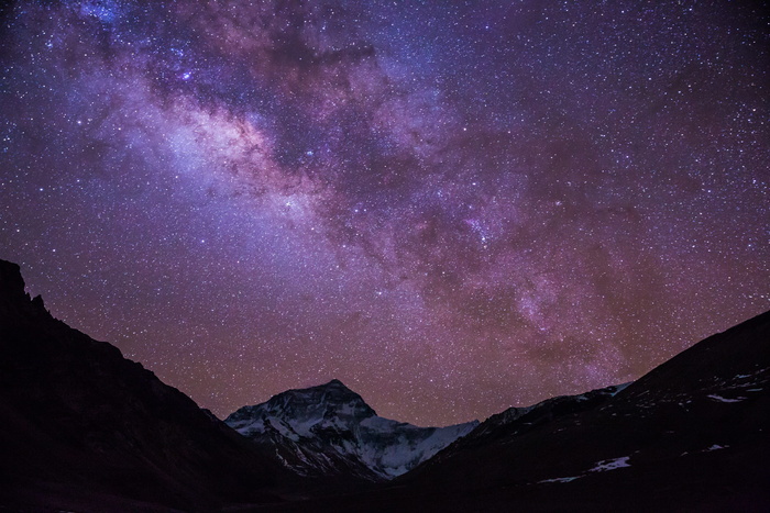 山的轮廓，轮廓，山，银河，星空，西藏，星空，山