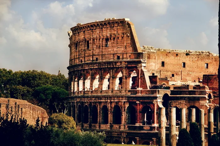 罗马，圆形剧场，斗兽场，天空，建筑，历史，云天，建筑结构