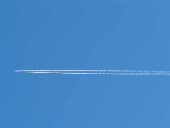 飞机、轨迹、条纹、天空、蓝色、飞行、旅行、度假