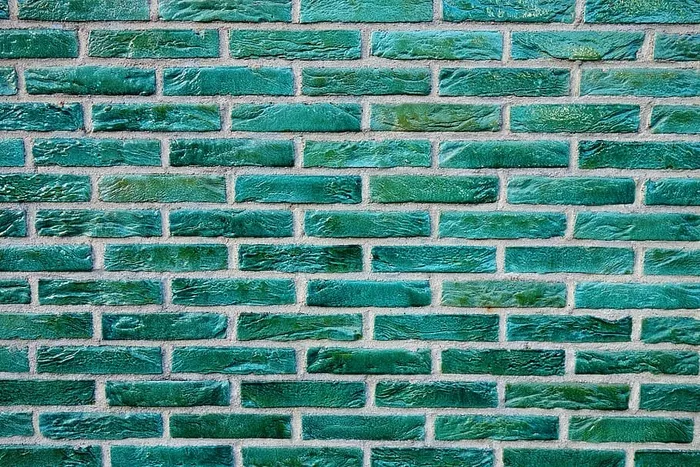 绿色，混凝土，砖墙，墙壁，绿色砖，釉面砖，砖石，接缝