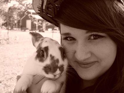 动物，女孩，兔子，可爱的动物，白人，婴儿，模型，宠物