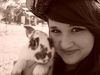 动物，女孩，兔子，可爱的动物，白人，婴儿，模型，宠物