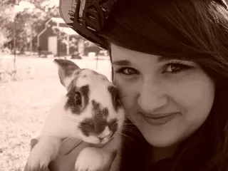 动物，女孩，兔子，可爱的动物，白人，婴儿，模型，宠物