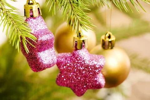 背景, 球, 摆设, 蓝色, 模糊, 光明, 庆祝活动, 圣诞节