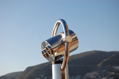 双筒望远镜，望远镜，广角，远视，视点，视野，山脉，晴空