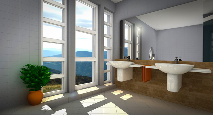 bad、公寓、视图、画廊、演示、室内、客厅、3d模型