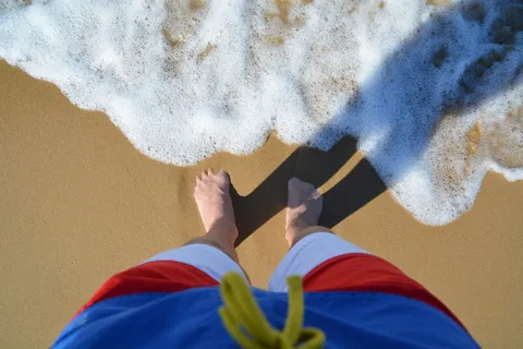 水，脚，镜像，自然，弗森，脚，夏天，点心