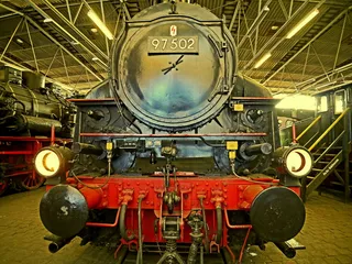 蒸汽机车、铁路博物馆、波鸿达豪森、机车棚、珍品、扎恩拉德洛克、巴登-符腾堡、普通轨道